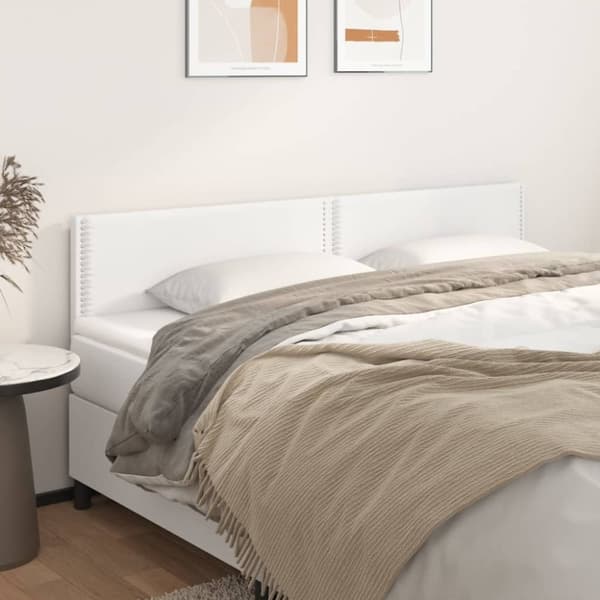 vidaXL sengegavle 2 stk. 100x5x78/88 cm kunstlæder hvid