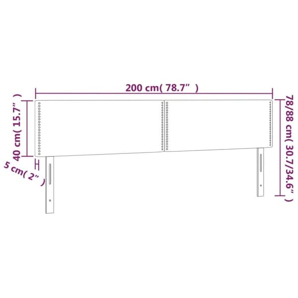 vidaXL Huvudgavlar 2 st ljusgrå 100x5x78/88 cm sammet