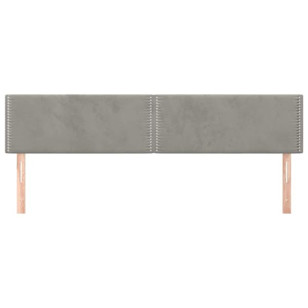 vidaXL sengegavle 2 stk. 100x5x78/88 cm fløjl lysegrå