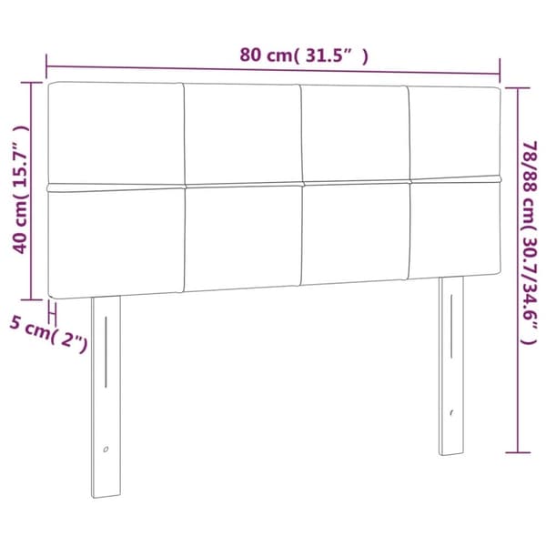 vidaXL sengegavl 80x5x78/88 cm stof gråbrun