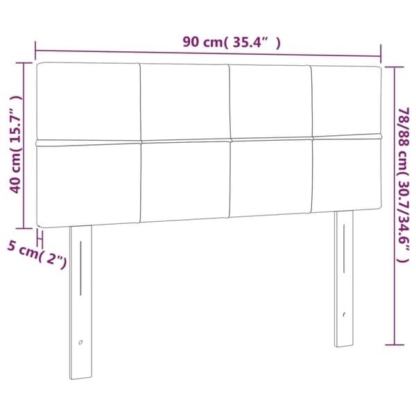 vidaXL sengegavl 90x5x78/88 cm stof mørkegrå