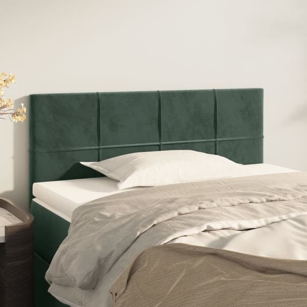 vidaXL sengegavl 90x5x78/88 cm fløjl mørkegrøn