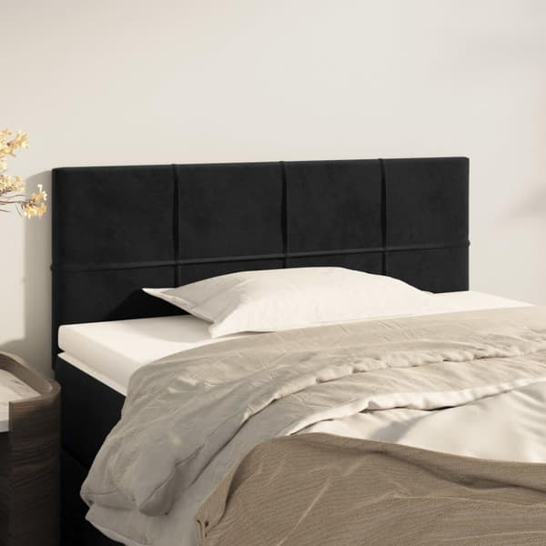 vidaXL sengegavl 90x5x78/88 cm fløjl sort