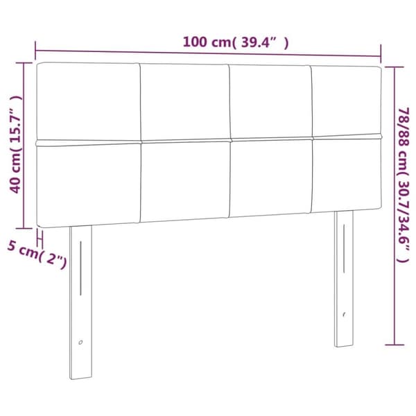 vidaXL sengegavl 100x5x78/88 cm stof gråbrun