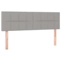 Miniatyrbillede 2 af 8: vidaXL sengegavle 2 stk. 72x5x78/88 cm stof lysegrå