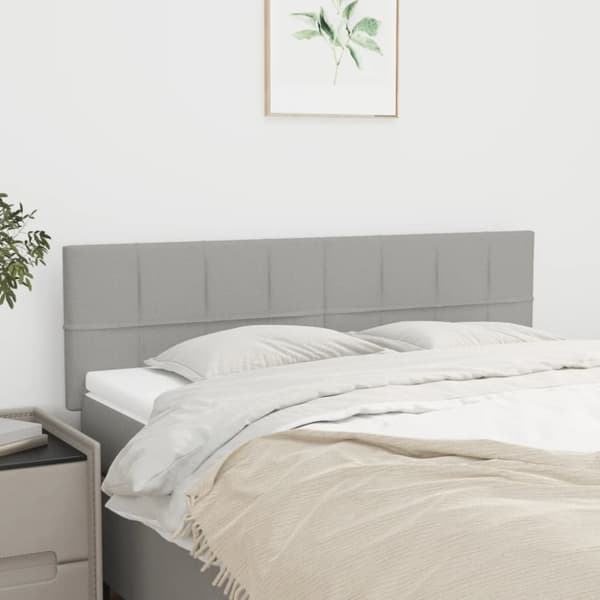 vidaXL sengegavle 2 stk. 72x5x78/88 cm stof lysegrå