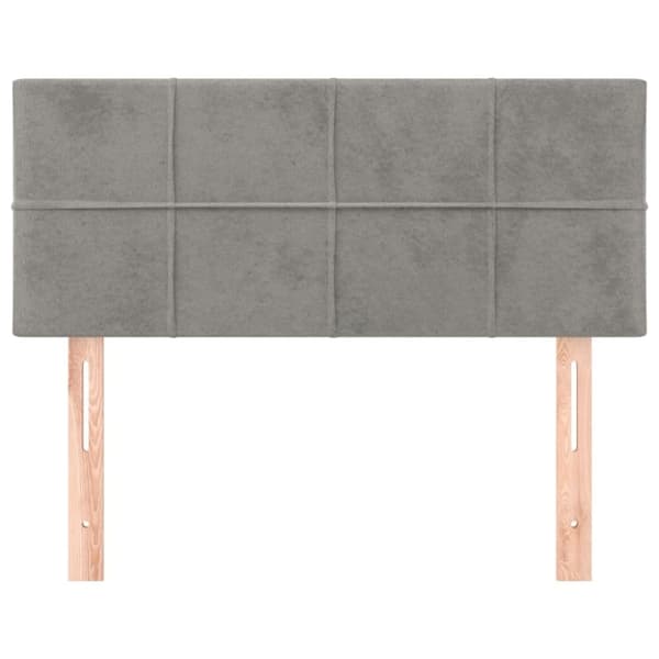 vidaXL sengegavl 100x5x78/88 cm fløjl lysegrå