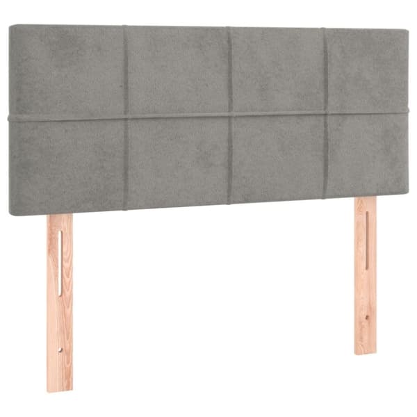 vidaXL sengegavl 100x5x78/88 cm fløjl lysegrå