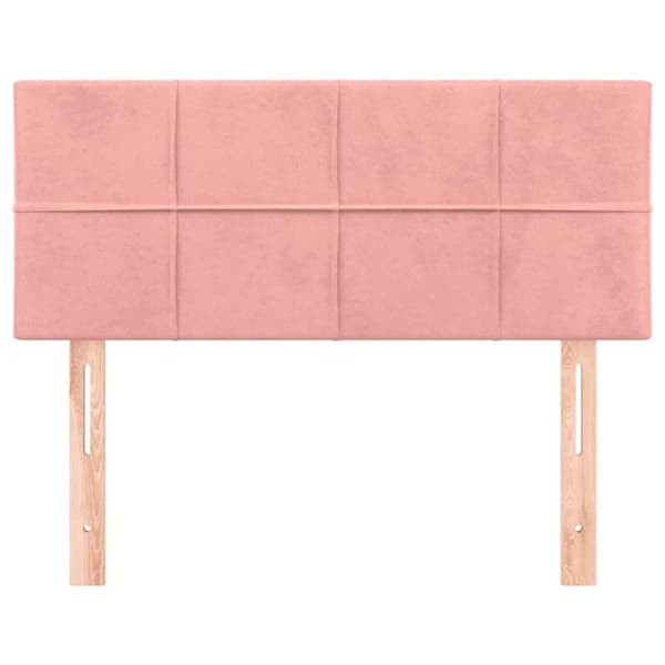 vidaXL sengegavl 100x5x78/88 cm fløjl lyserød