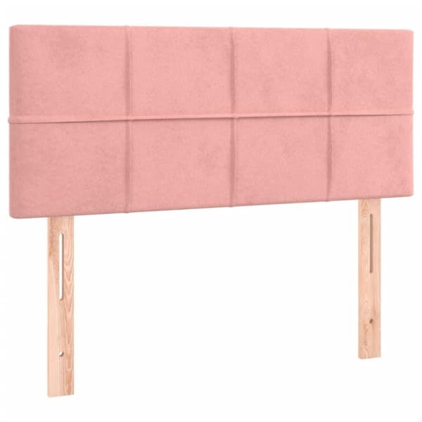 vidaXL sengegavl 100x5x78/88 cm fløjl lyserød