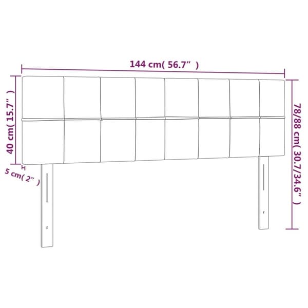 vidaXL sengegavle 2 stk. 72x5x78/88 cm stof blå