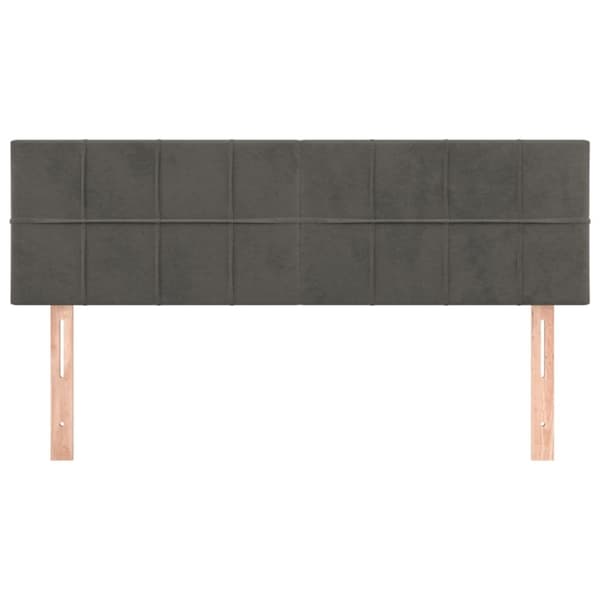 vidaXL sengegavle 2 stk. 72x5x78/88 cm fløjl mørkegrå