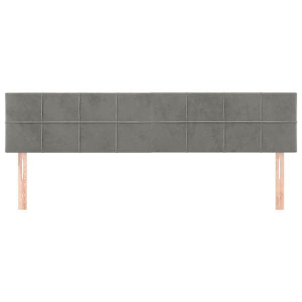 vidaXL sengegavle 2 stk. 80x5x78/88 cm fløjl lysegrå