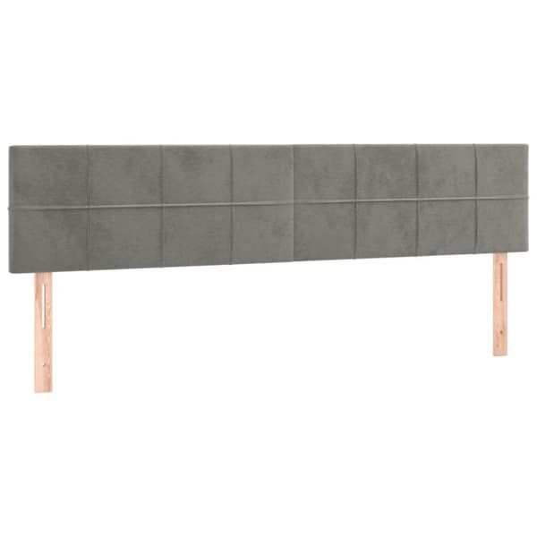 vidaXL sengegavle 2 stk. 80x5x78/88 cm fløjl lysegrå