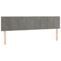 Miniatyrbillede 1 af 8: vidaXL sengegavle 2 stk. 80x5x78/88 cm fløjl lysegrå