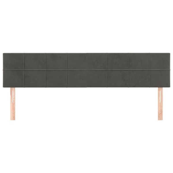 vidaXL sengegavle 2 stk. 80x5x78/88 cm fløjl mørkegrå
