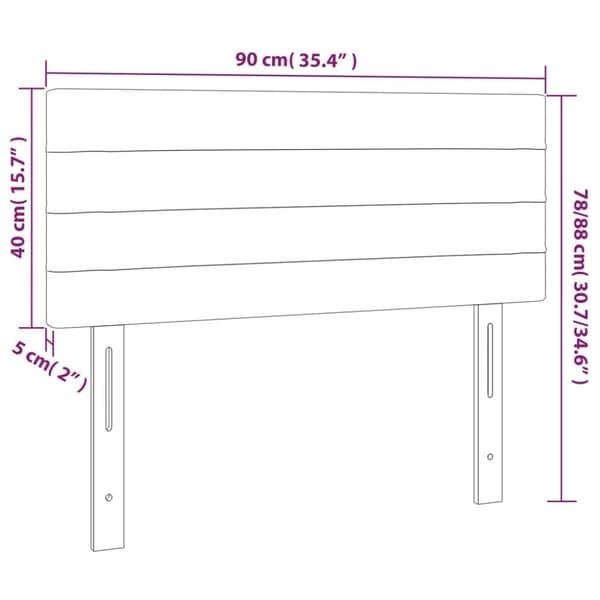 vidaXL sengegavl 90x5x78/88 cm fløjl mørkeblå
