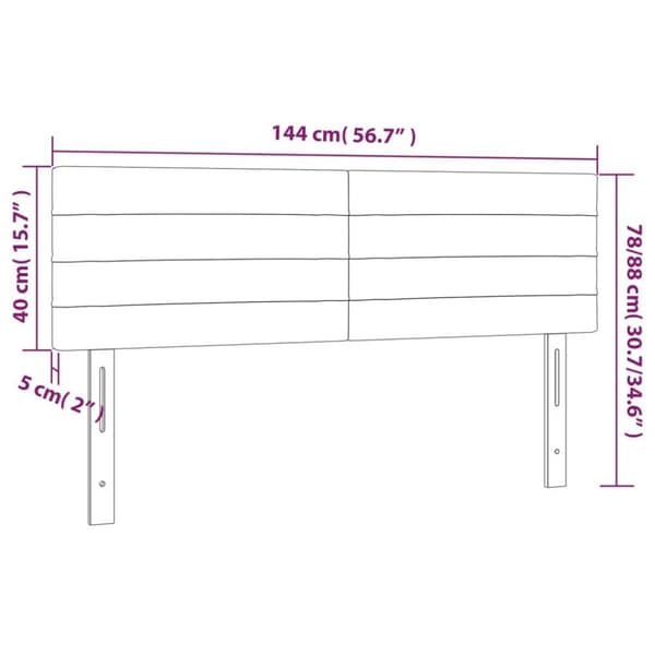 vidaXL sengegavle 2 stk. 72x5x78/88 cm stof lysegrå