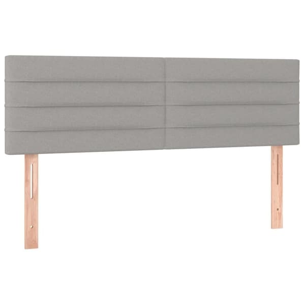 vidaXL sengegavle 2 stk. 72x5x78/88 cm stof lysegrå