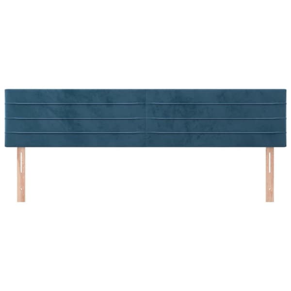 vidaXL sengegavle 2 stk. 80x5x78/88 cm fløjl mørkeblå