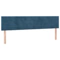 Miniatyrbillede 2 af 8: vidaXL sengegavle 2 stk. 80x5x78/88 cm fløjl mørkeblå