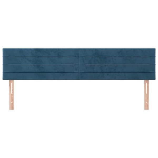 vidaXL sengegavle 2 stk. 100x5x78/88 cm fløjl mørkeblå