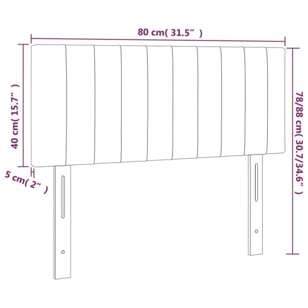 vidaXL sengegavl 80x5x78/88 cm stof lysegrå
