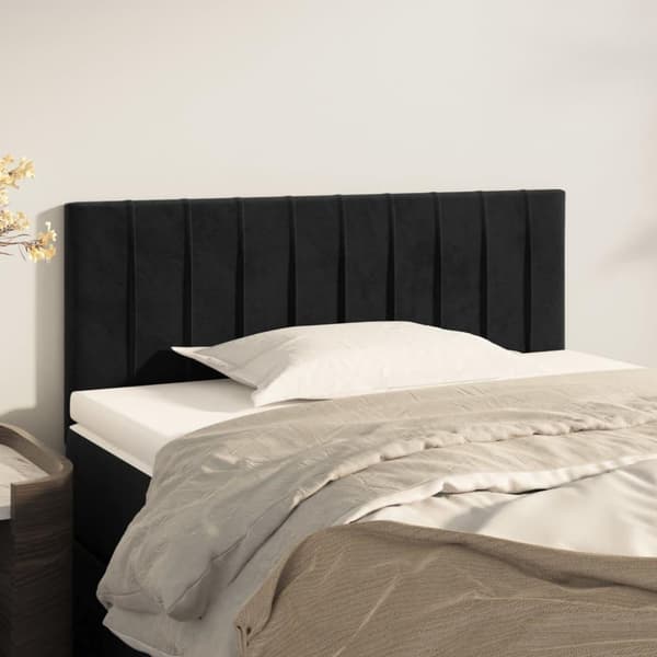 vidaXL sengegavl 90x5x78/88 cm fløjl sort
