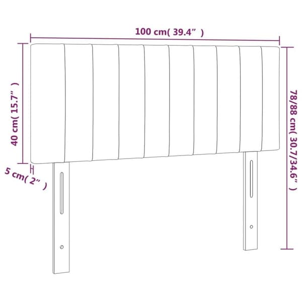 vidaXL sengegavl 100x5x78/88 cm stof lysegrå
