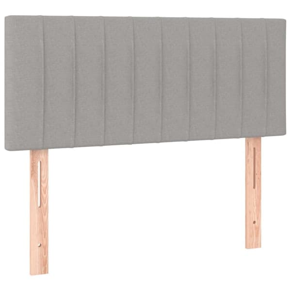 vidaXL sengegavl 100x5x78/88 cm stof lysegrå