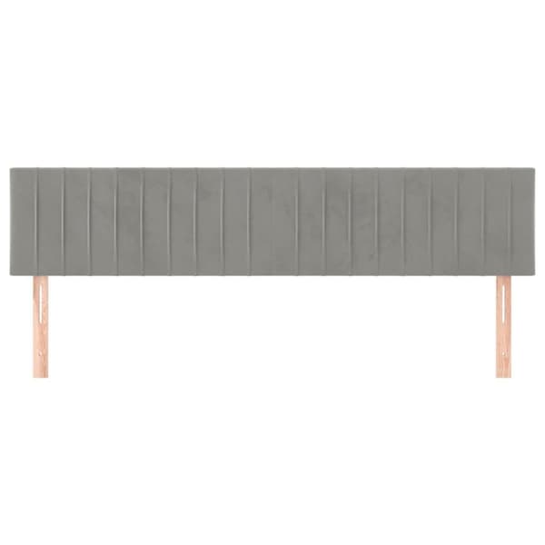 vidaXL sengegavle 2 stk. 80x5x78/88 cm fløjl lysegrå