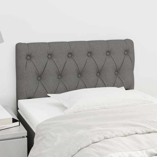 vidaXL sengegavl 80x7x78/88 cm stof mørkegrå