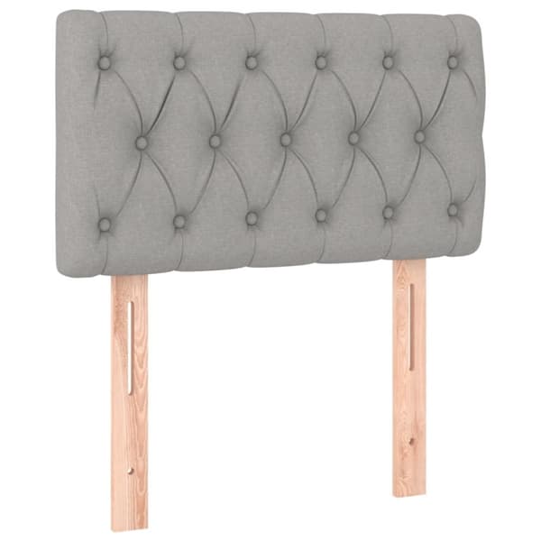 vidaXL sengegavl 80x7x78/88 cm stof lysegrå