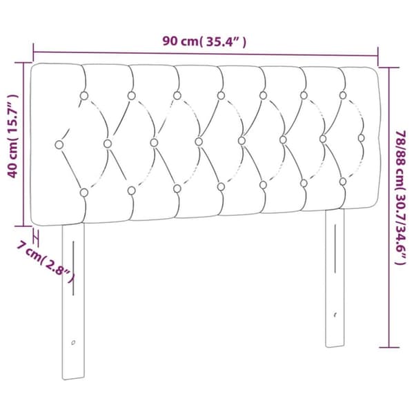 vidaXL sengegavl 90x7x78/88 cm stof gråbrun