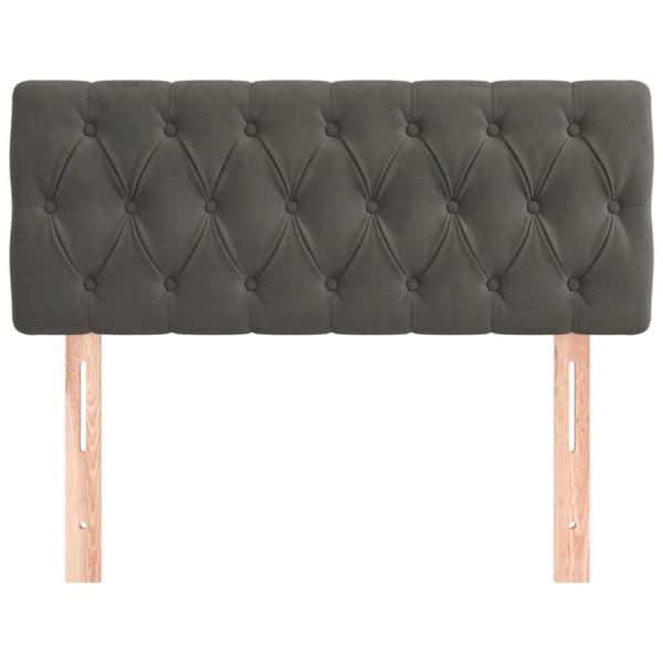vidaXL sengegavl 90x7x78/88 cm fløjl mørkegrå