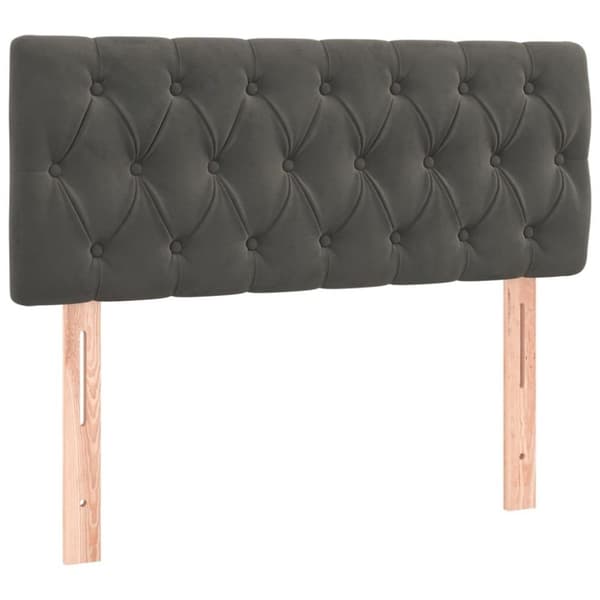vidaXL sengegavl 90x7x78/88 cm fløjl mørkegrå