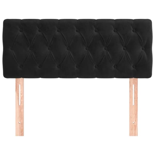 vidaXL sengegavl 90x7x78/88 cm fløjl sort