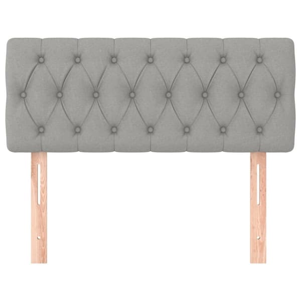 vidaXL sengegavl 100x7x78/88 cm stof lysegrå