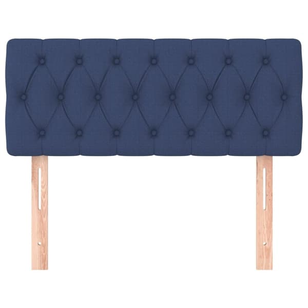 vidaXL sengegavl 100x7x78/88 cm stof blå