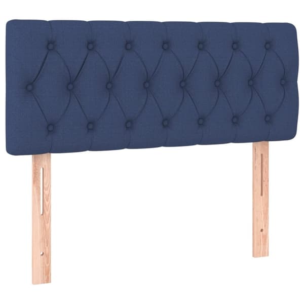 vidaXL sengegavl 100x7x78/88 cm stof blå