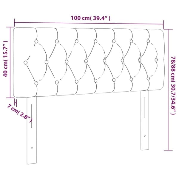 vidaXL sengegavl 100x7x78/88 cm stof sort