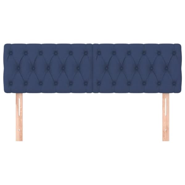 vidaXL sengegavle 2 stk. 72x7x78/88 cm stof blå