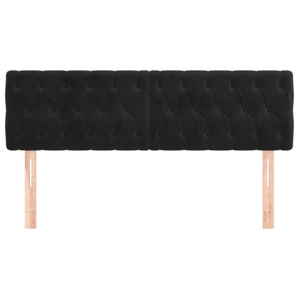 vidaXL sengegavle 2 stk. 80x7x78/88 cm fløjl sort