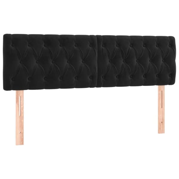 vidaXL sengegavle 2 stk. 80x7x78/88 cm fløjl sort