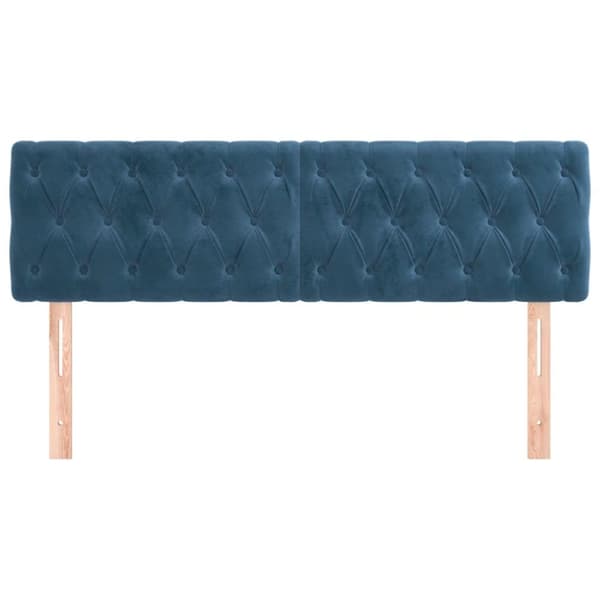 vidaXL sengegavle 2 stk. 80x7x78/88 cm fløjl mørkeblå