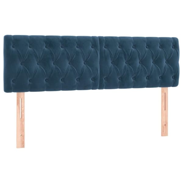 vidaXL sengegavle 2 stk. 80x7x78/88 cm fløjl mørkeblå