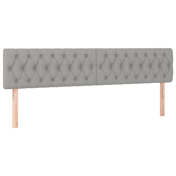 vidaXL sengegavle 2 stk. 90x7x78/88 cm stof lysegrå