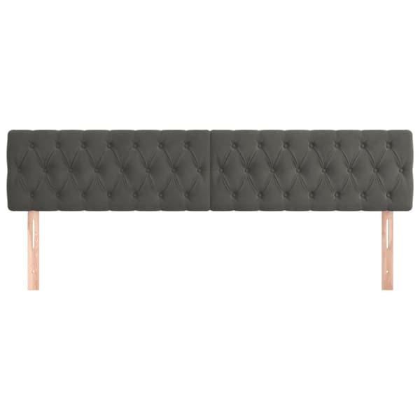 vidaXL sengegavle 2 stk. 90x7x78/88 cm fløjl mørkegrå