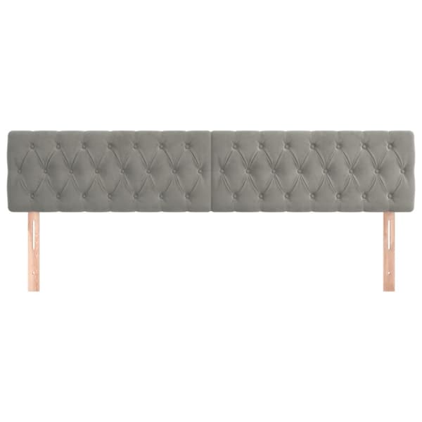vidaXL sengegavle 2 stk. 90x7x78/88 cm fløjl lysegrå