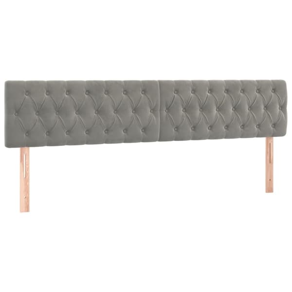 vidaXL sengegavle 2 stk. 90x7x78/88 cm fløjl lysegrå